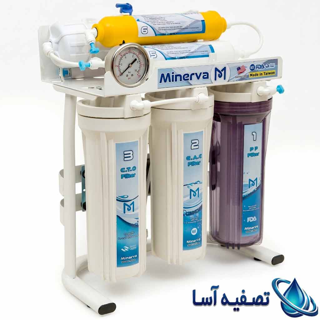 دستگاه تصفیه آب خانگی 6 مرحلهای معدنی ساز مینروا Minerva Ro6_50G