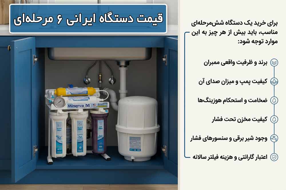 قیمت دستگاه تصفیه آب ایرانی 6 مرحله ای