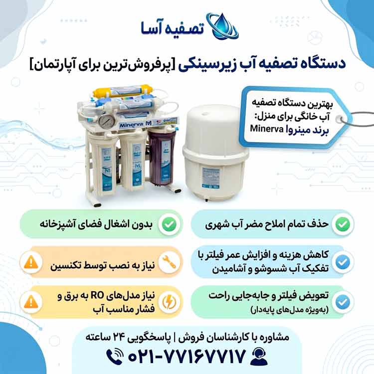 دستگاه تصفیه آب زیرسینکی پرفروشترین برای آپارتمان