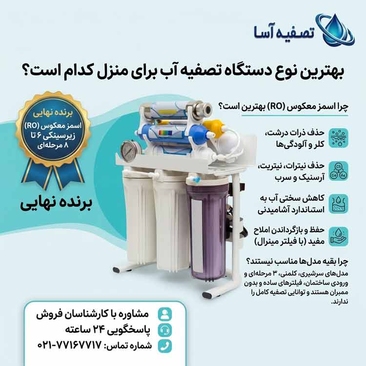 بهترین نوع دستگاه تصفیه آب برای منزل کدام است؟