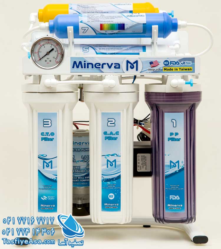 قیمت دستگاه تصفیه آب خانگی قلیایی مینروا تایوان Minerva ro7 alkaline